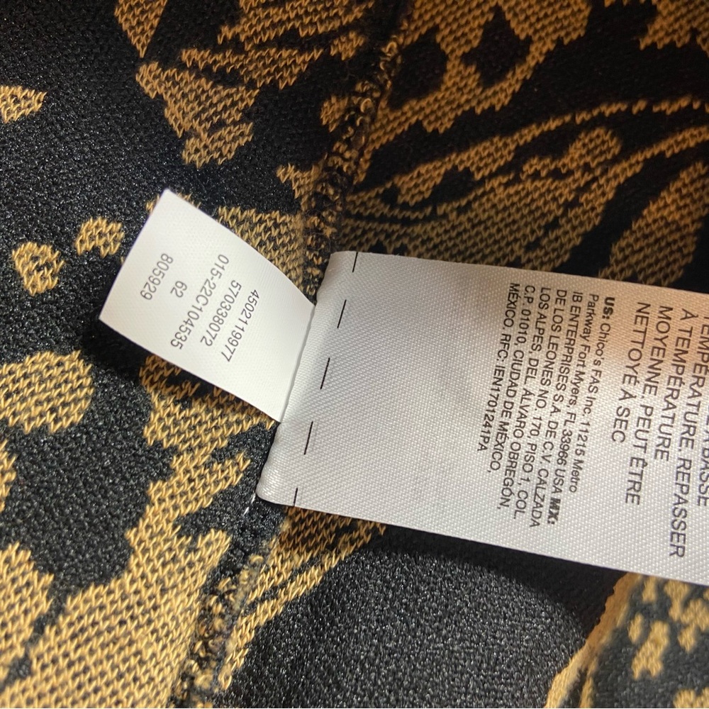 Chico's Sz 2 Cheetah Animal Print Jacquard Cardigan Duster Sweater Leopard Large - Picture 13 of 14